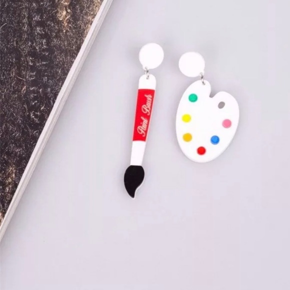 Earrings Acrylic Women’s Paint Brush & Pallet! - Picture 2 of 3
